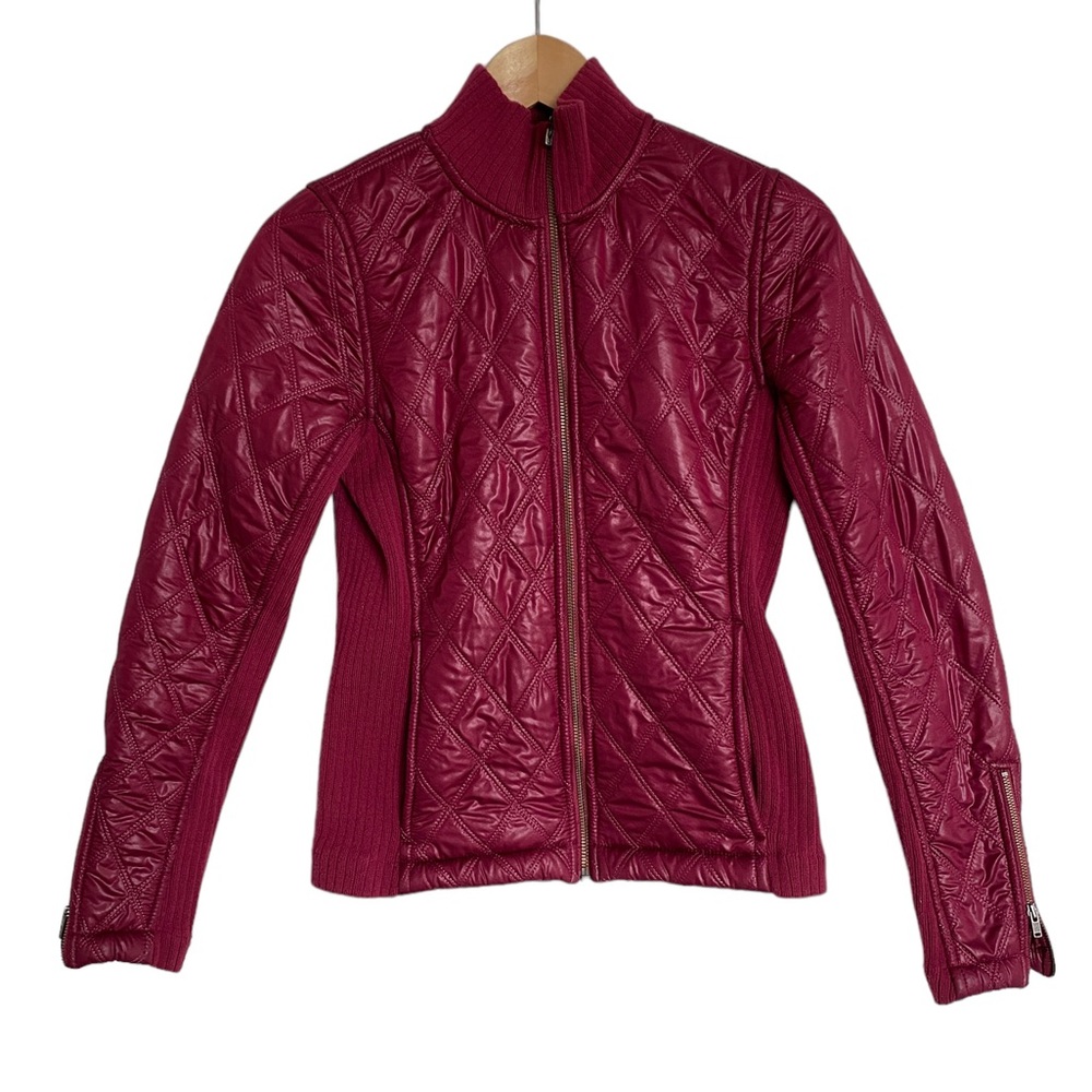 PRANA Diva Sherpa Lined Insulated Full Zip Magenta Jacket Womens XS